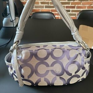 Coach Lavender and Beige Shoulder Bag